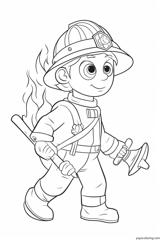 Fire Station Coloring Page 01