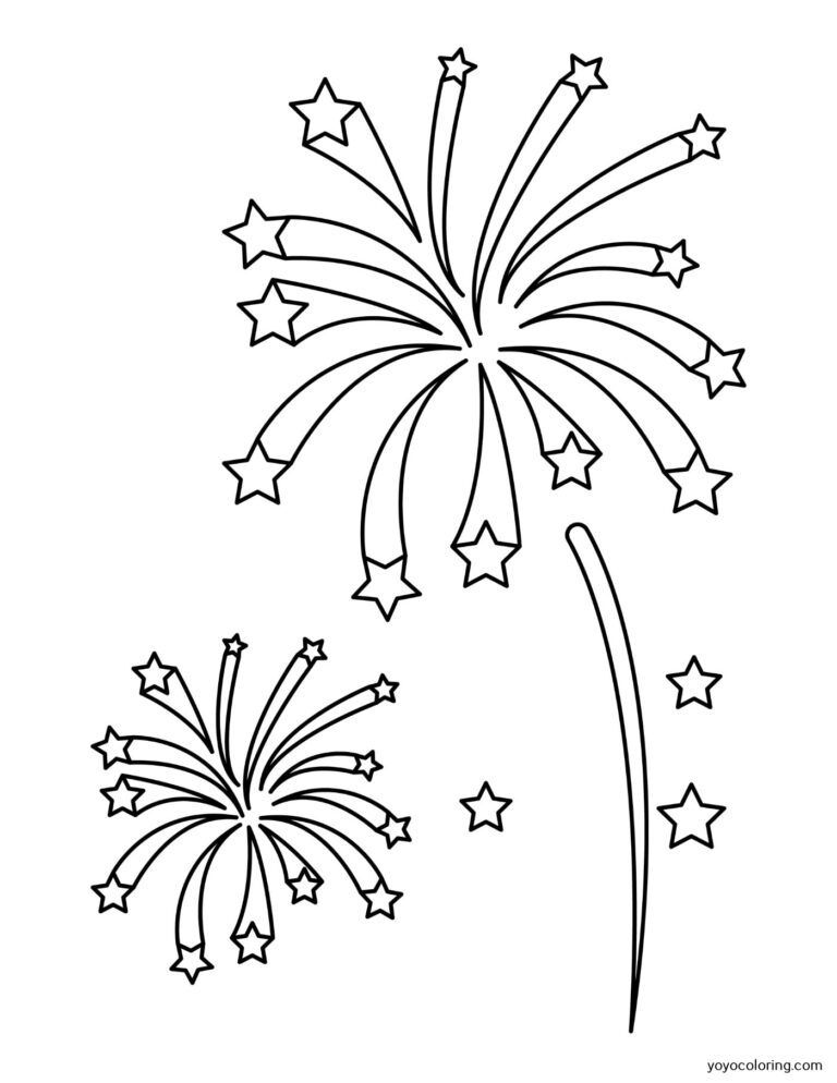 Fireworks Coloring Pages ᗎ Coloring book – Coloring Template