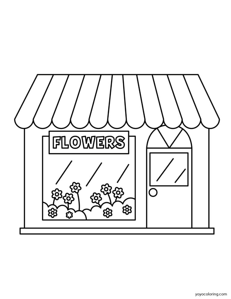 Flower store Coloring Pages ᗎ Coloring book – Coloring Template