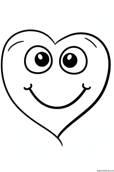 A black and white coloring page with a heart design.