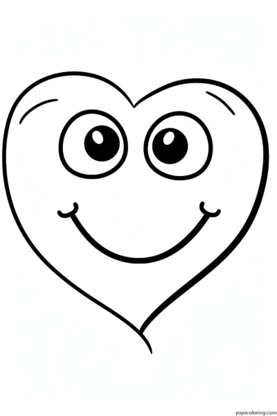 Una página para colorear en blanco y negro con un diseño de corazón.