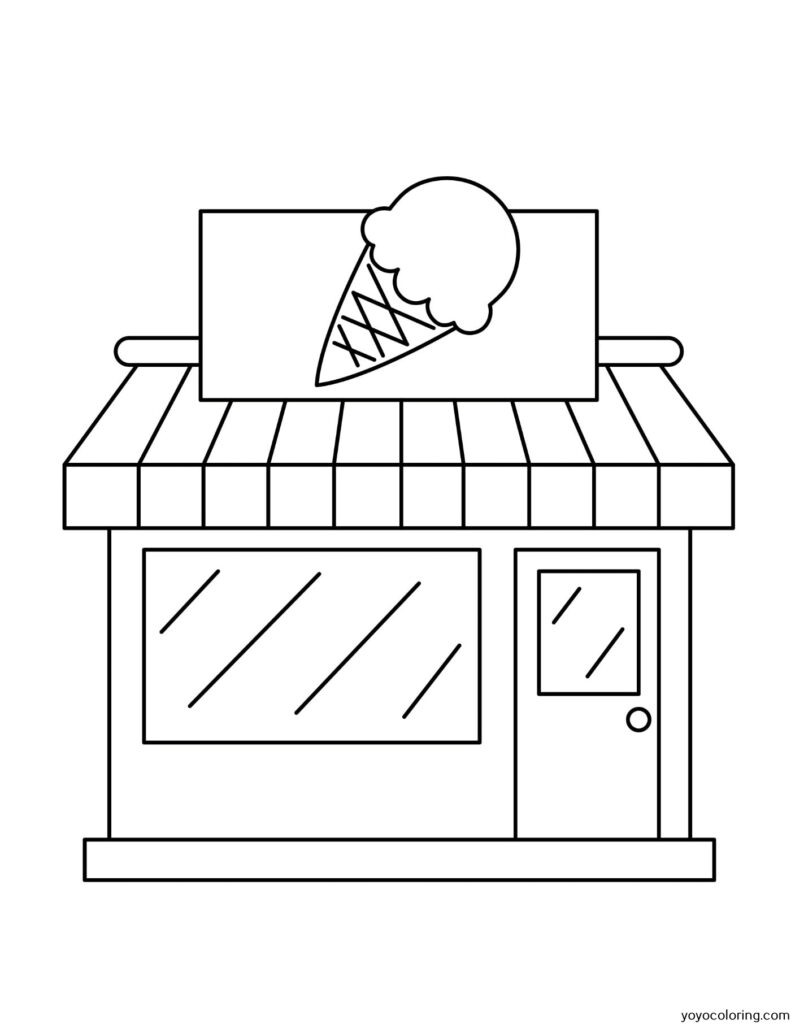 Ice Cream Parlor Coloring Pages