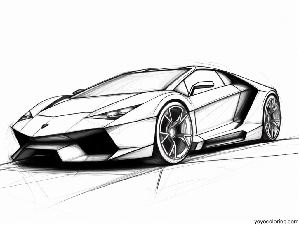 Lamborghini Coloring Page 01