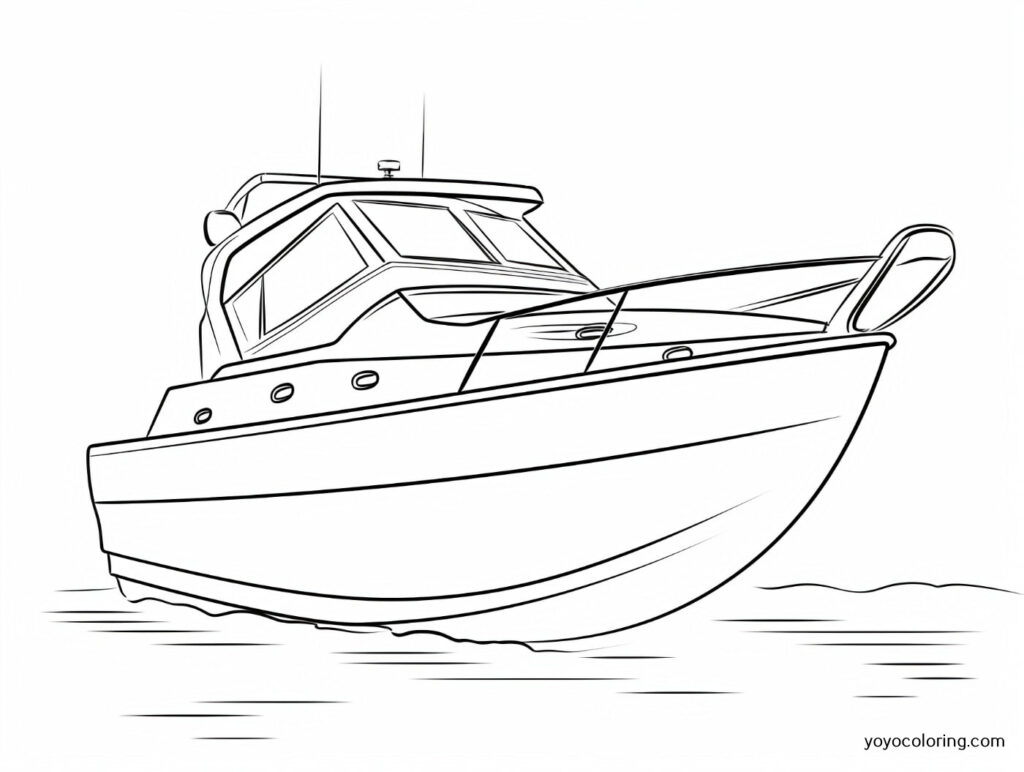 Barco a motor 1 Dibujos para colorear