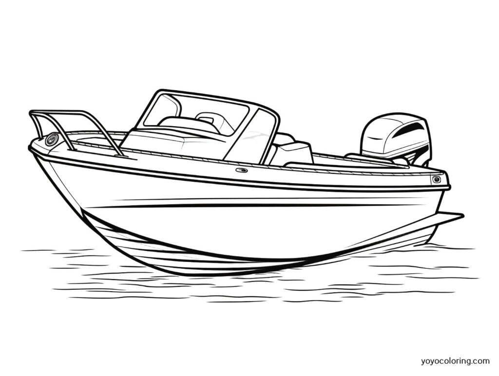 Barco a motor 3 Dibujos para colorear