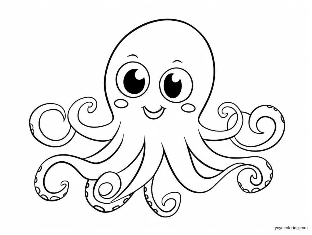 Octopus Coloring Pages ᗎ Printable Painting Template