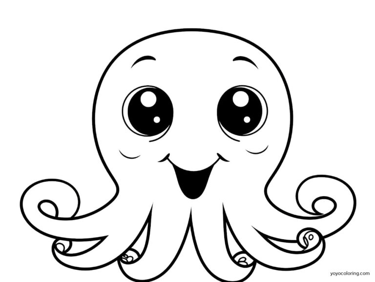Octopus Coloring Pages ᗎ Coloring book – Coloring Template