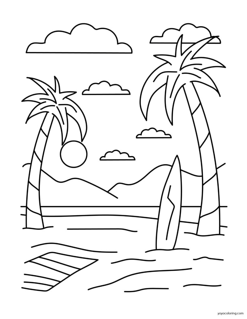 Off On Vacation Coloring Pages