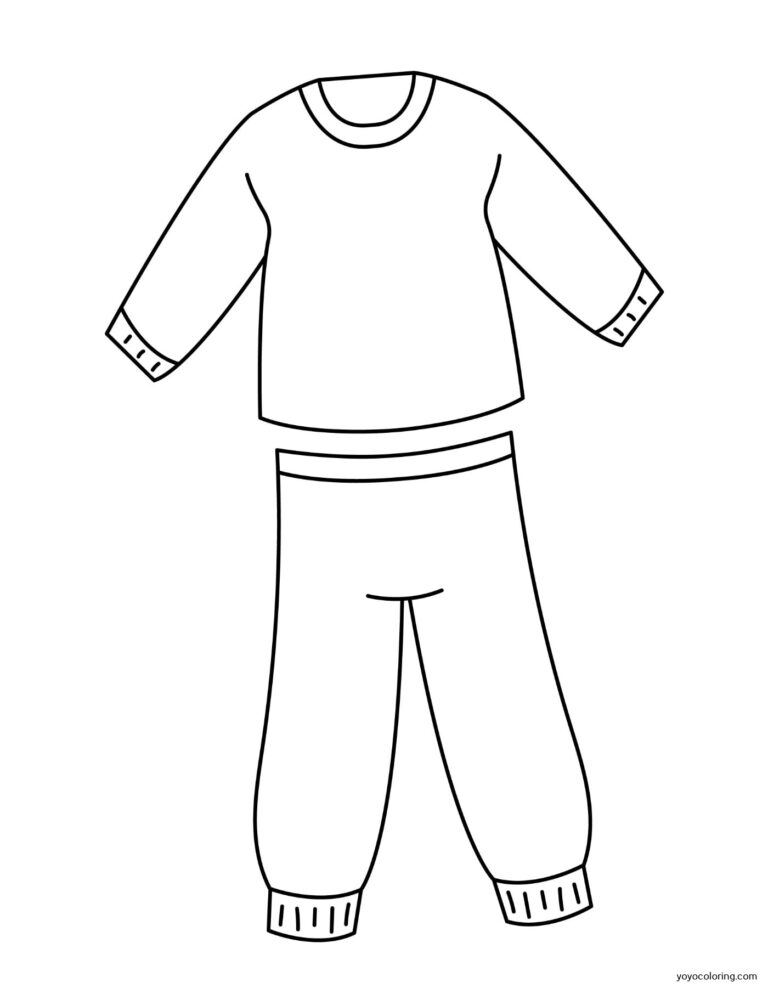 Pajamas Coloring Pages ᗎ Coloring book – Coloring Template