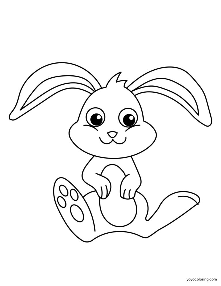 Rabbit Coloring Pages ᗎ Coloring book – Coloring Template