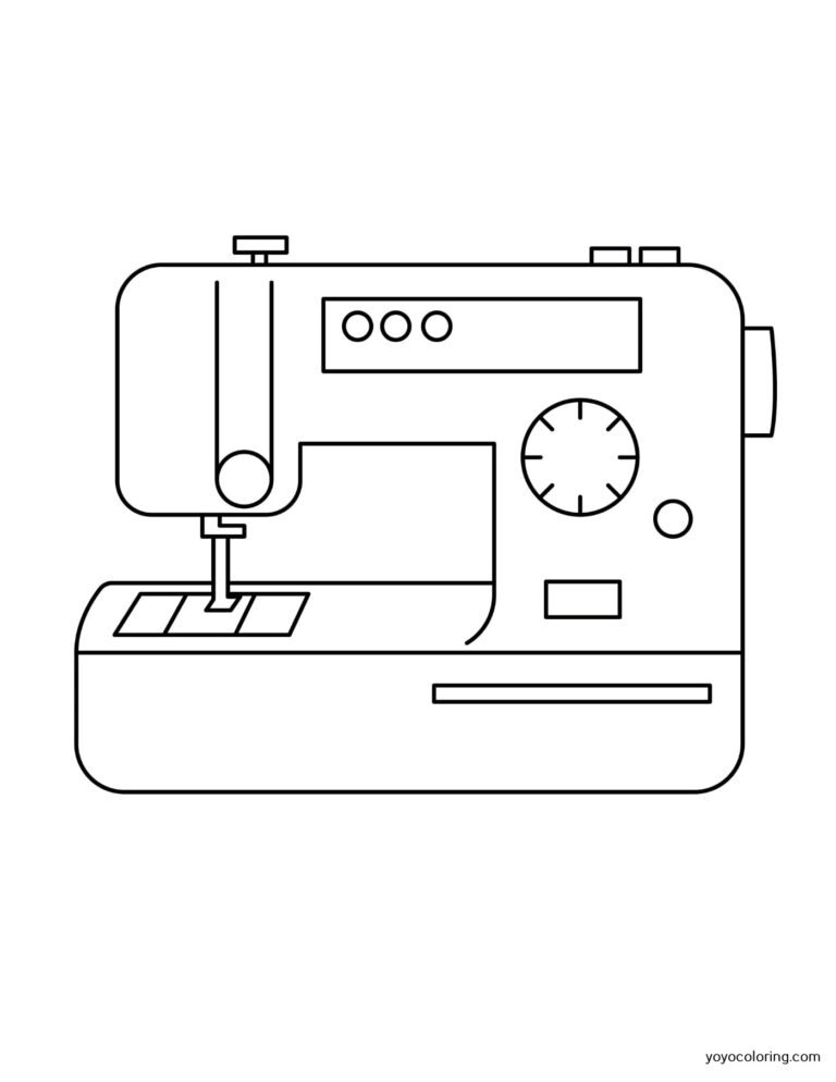 Sewing Machine Coloring Pages ᗎ Coloring book – Coloring Template