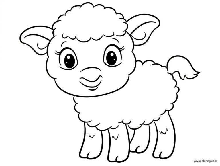 Sheep Coloring Pages ᗎ Coloring book – Coloring Template