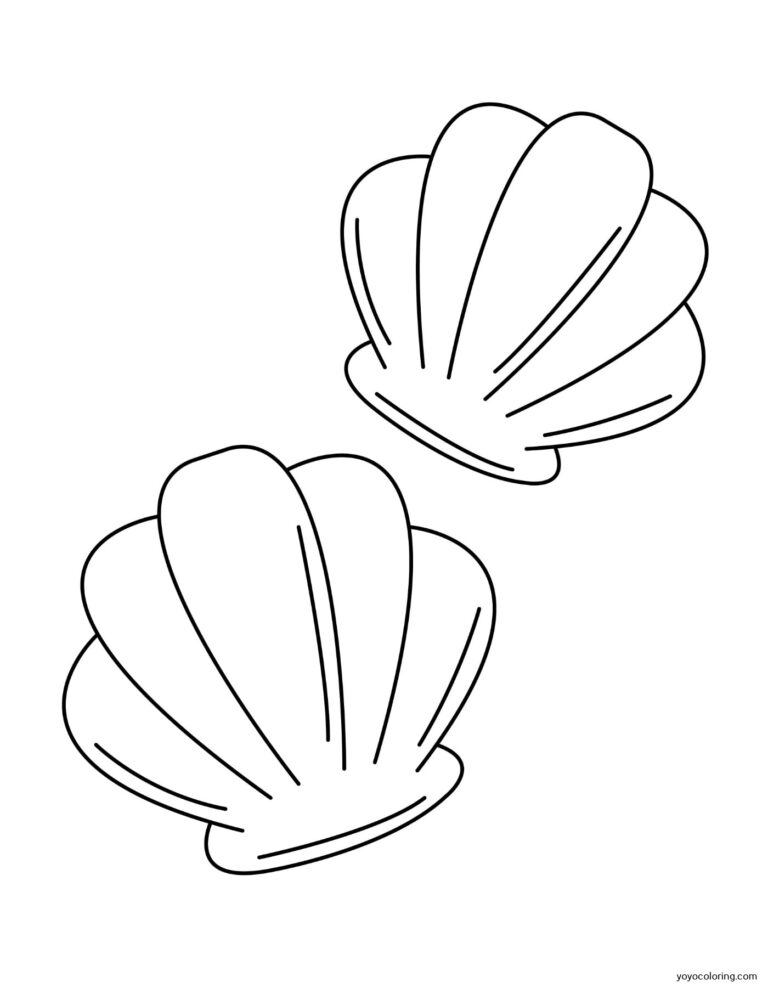 Shell Coloring Pages ᗎ Coloring book – Coloring Template