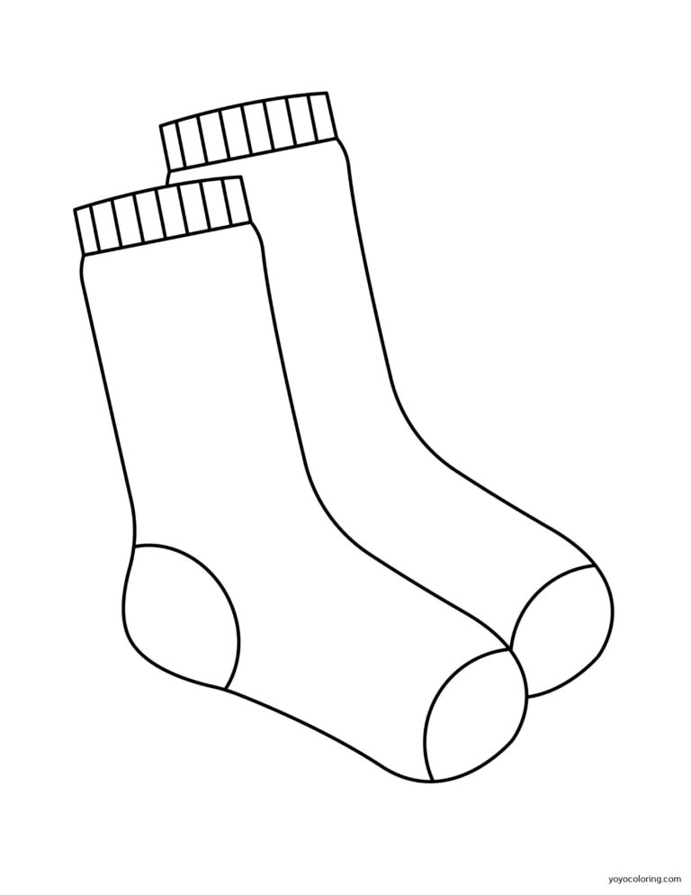 Socks Coloring Pages ᗎ Coloring book – Coloring Template