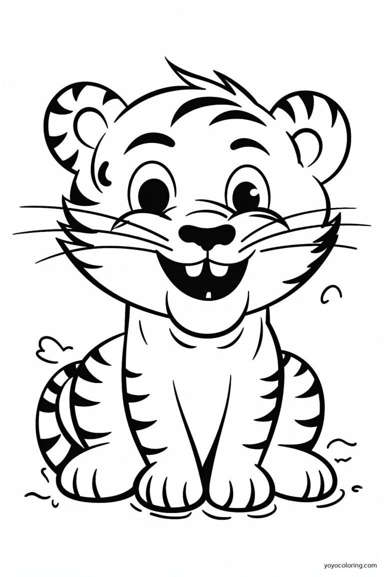 Tiger Coloring Pages ᗎ Coloring book – Coloring Template