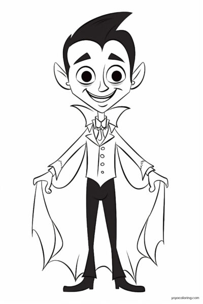Dracula coloring pages for kids.