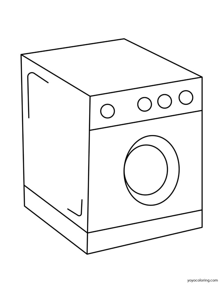 Washing Machine Coloring Pages ᗎ Coloring book – Coloring Template