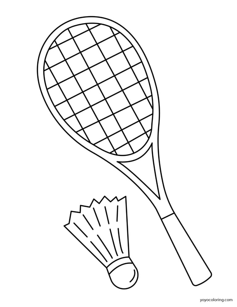 Badminton Coloring Pages ᗎ Coloring book – Coloring Template