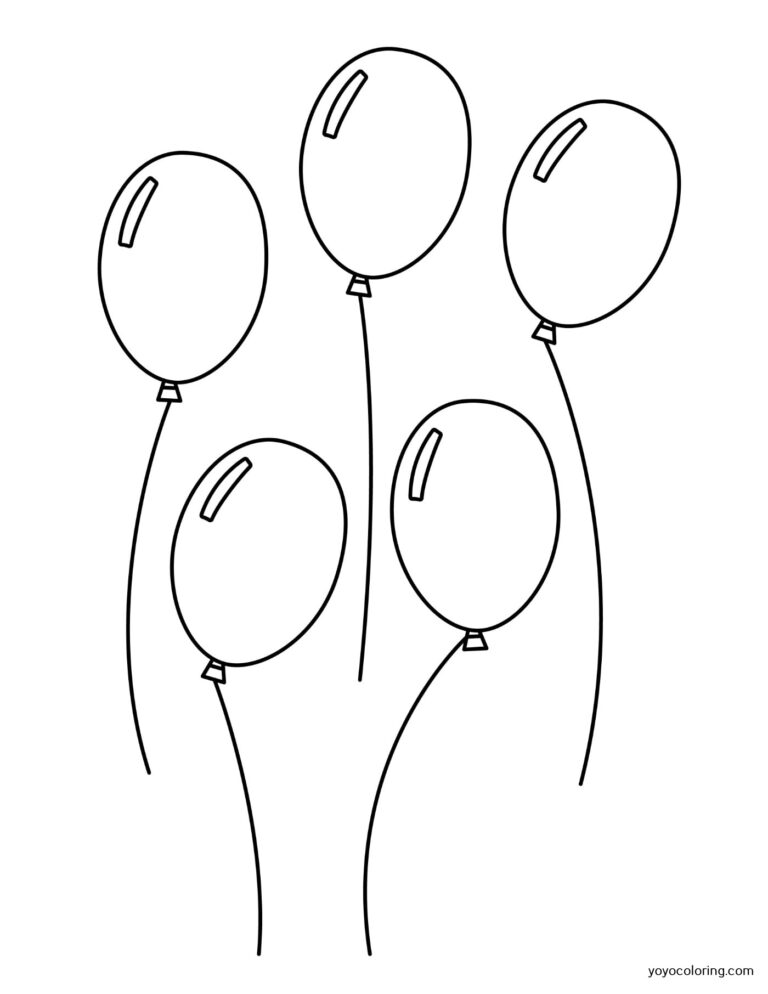 Balloons Coloring Pages ᗎ Coloring book – Coloring Template