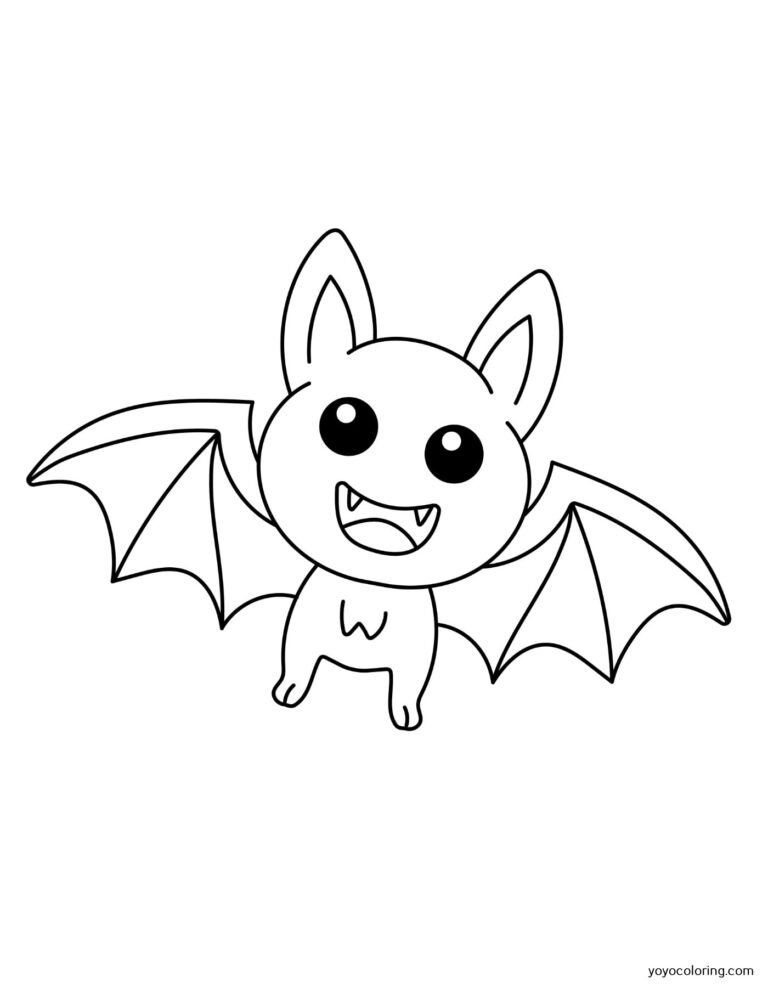 Bat Coloring Pages ᗎ Coloring book – Coloring Template
