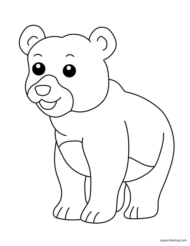 Bear Coloring Pages ᗎ Coloring book – Coloring Template
