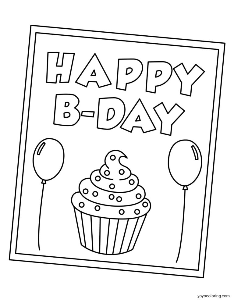 Birthday Card Coloring Pages