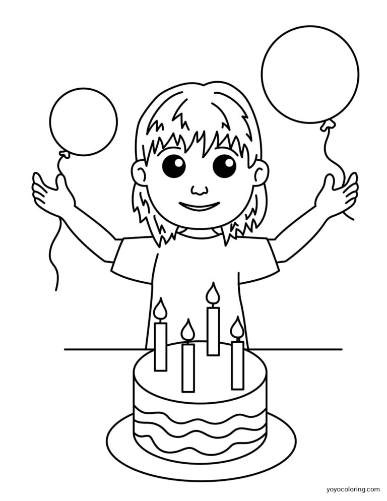 Dibujos para colorear de cumpleaños para niños ᗎ Libro para colorear – Plantilla para colorear