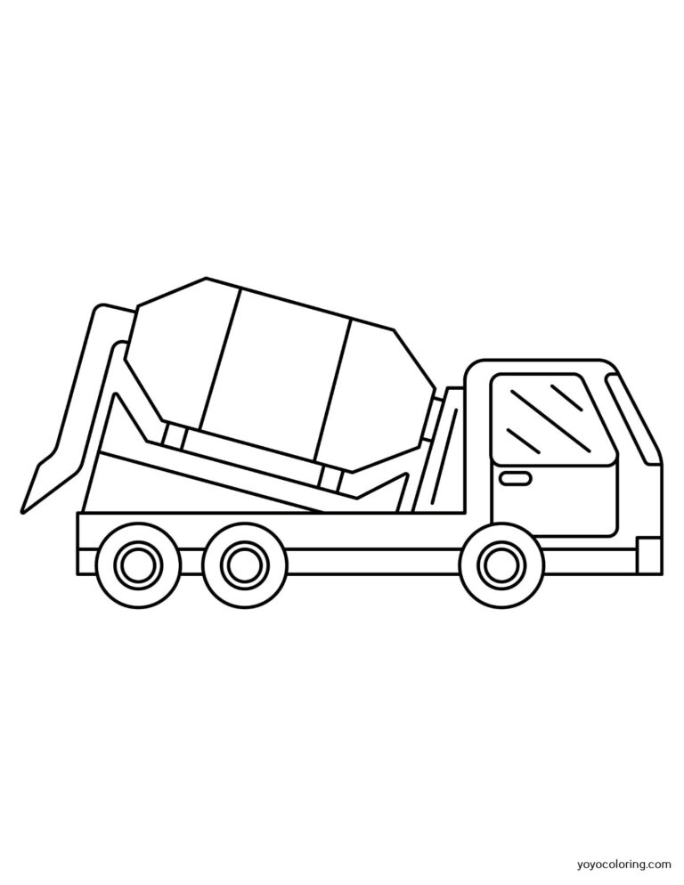 Concrete Mixer Coloring Pages ᗎ Coloring book – Coloring Template