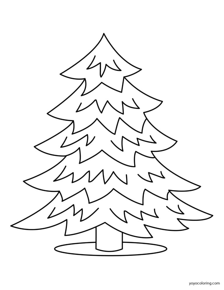 Fir tree Coloring Pages ᗎ Coloring book – Coloring Template