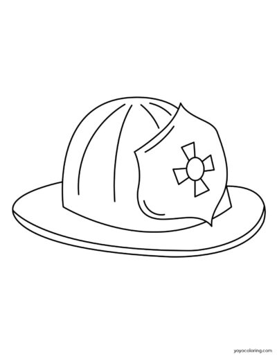 A firefighter hat coloring page.