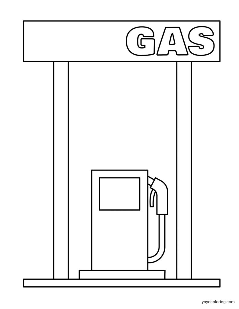 Gas Station Coloring Pages