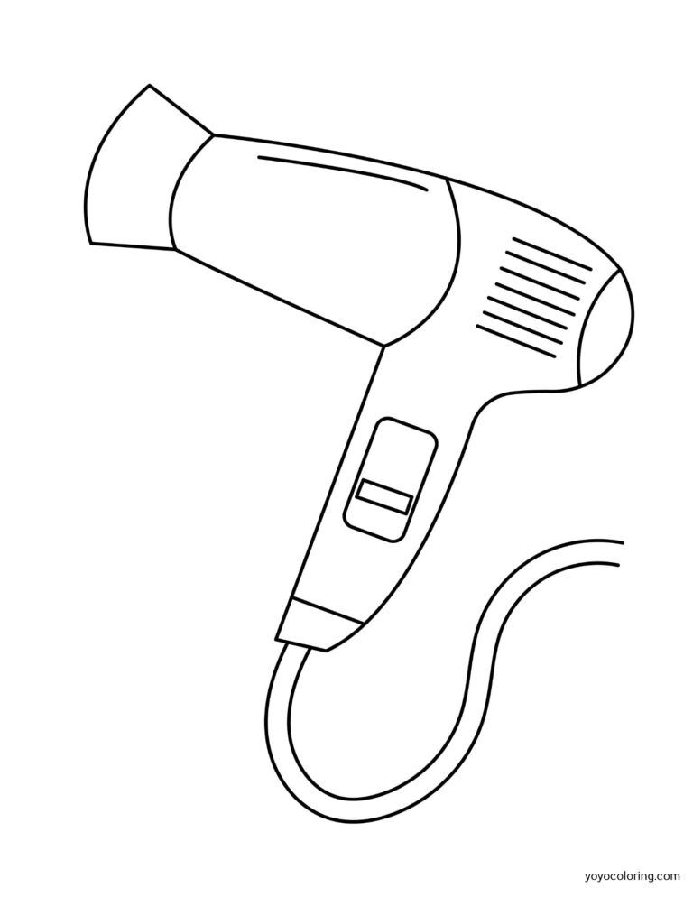 Hair dryer Coloring Pages ᗎ Coloring book – Coloring Template