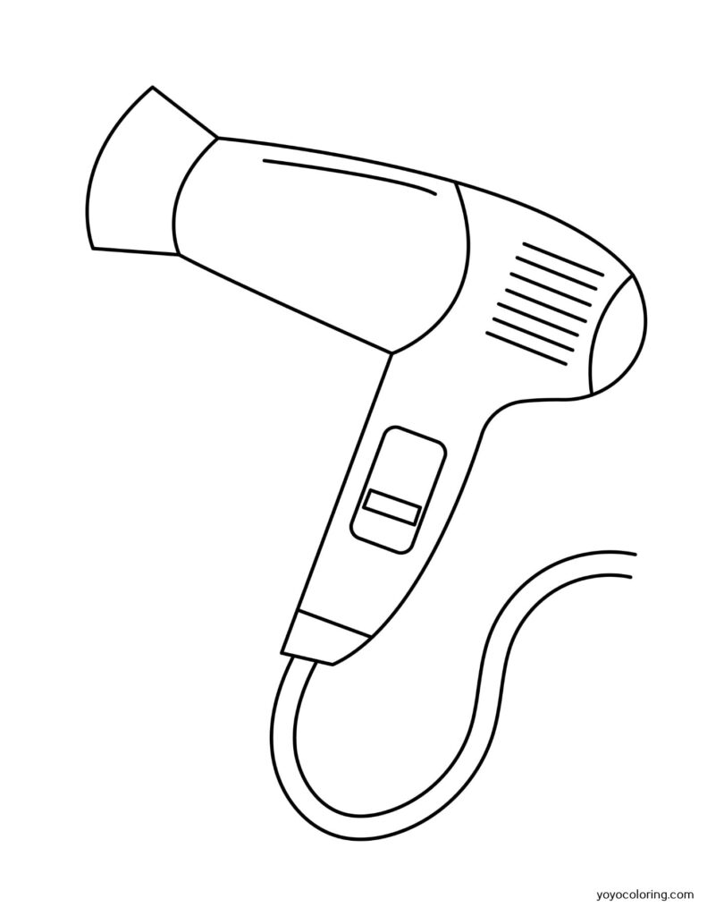 Hair Dryer Coloring Pages