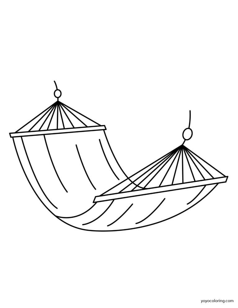 Hammock Coloring Pages ᗎ Coloring book – Coloring Template