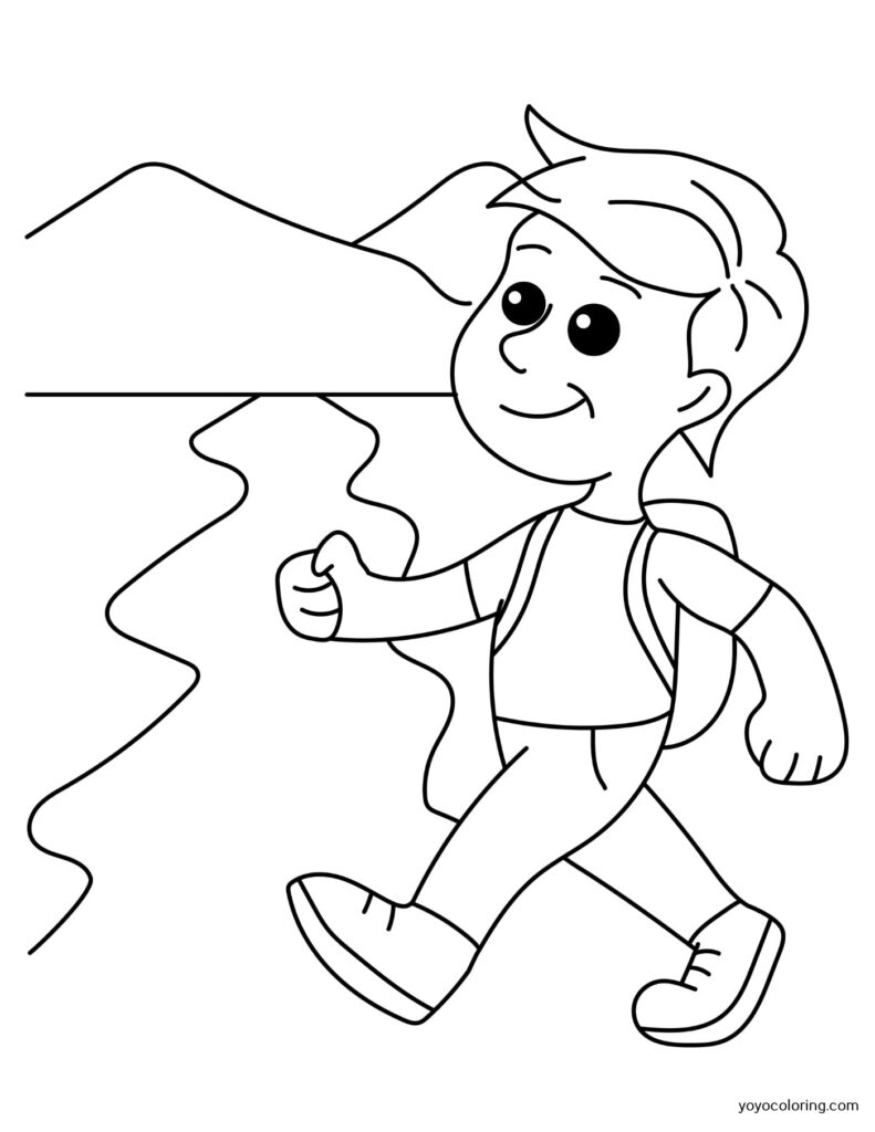 Hiking Coloring Pages