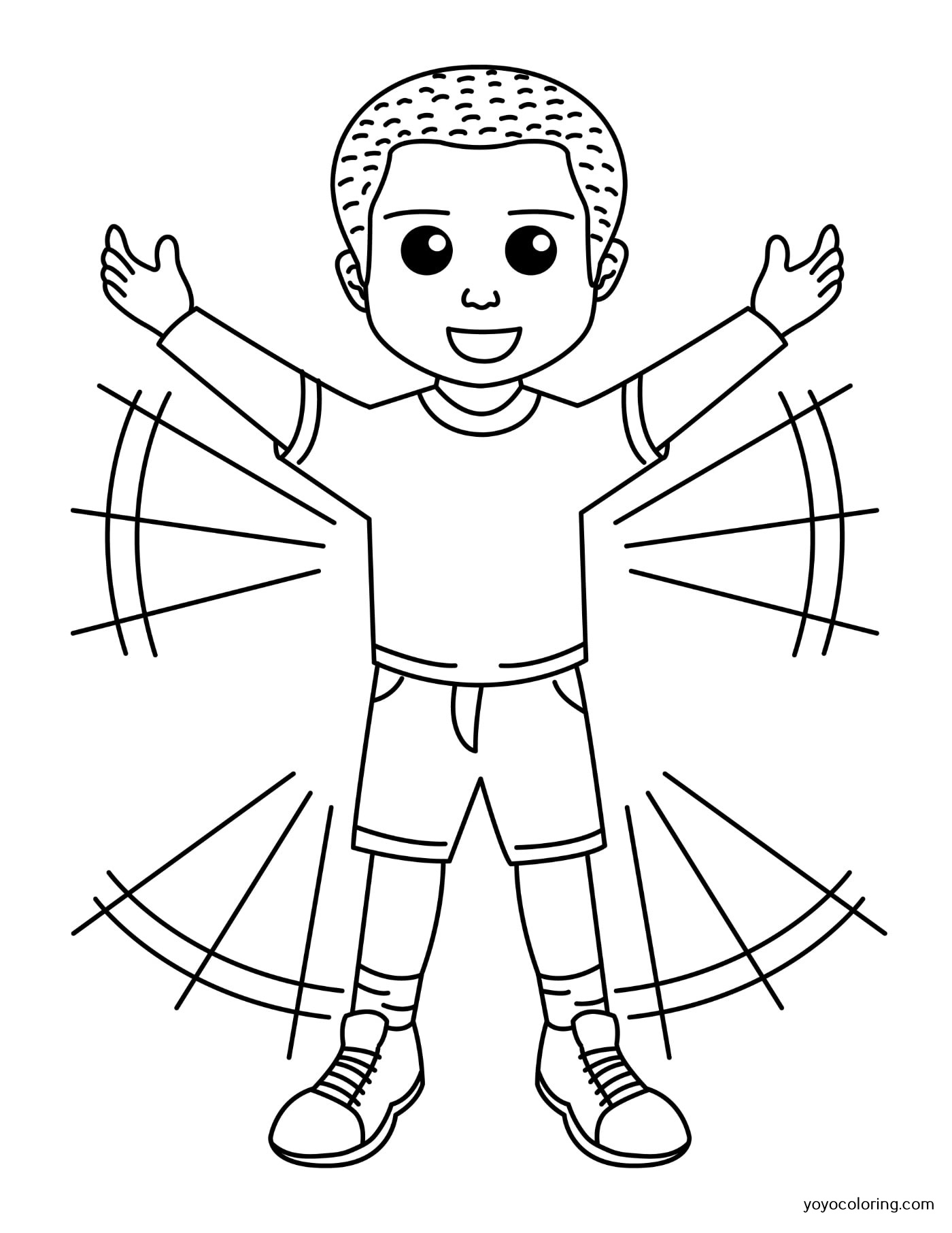 Jumping jack person coloring pages