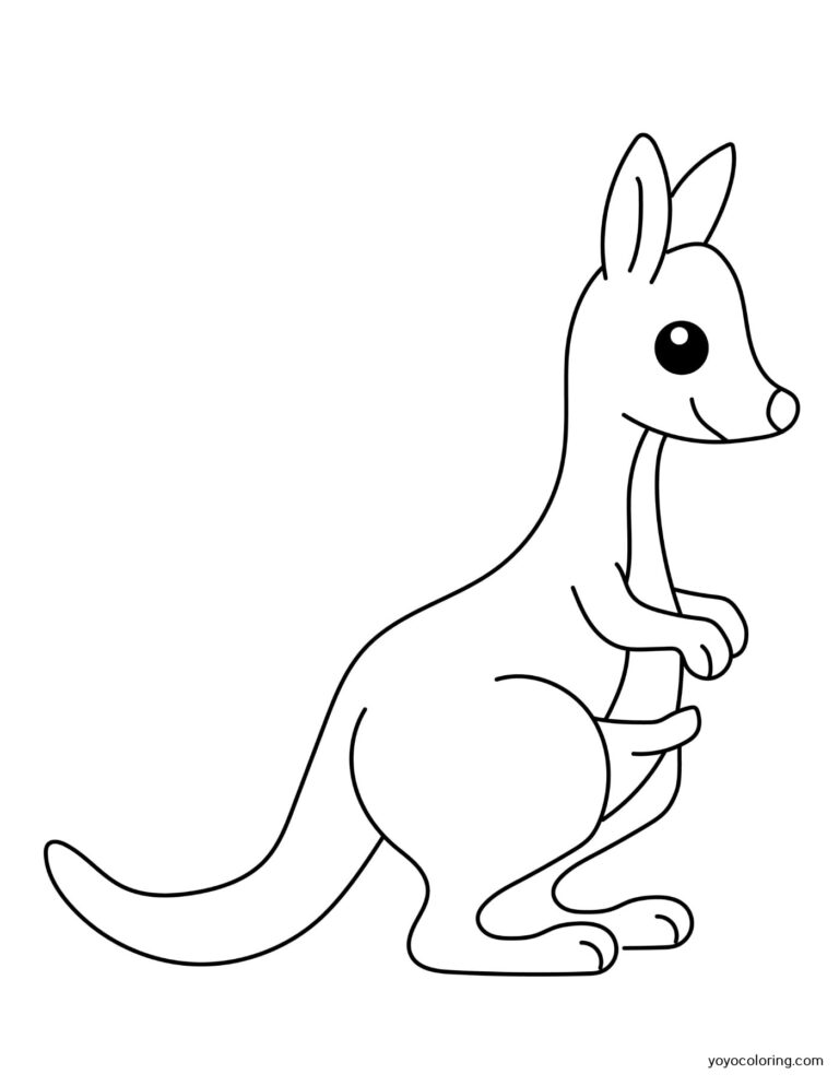 Kangaroo Coloring Pages ᗎ Coloring book – Coloring Template