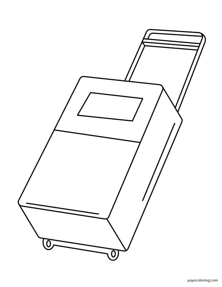 Luggage Coloring Pages ᗎ Coloring book – Coloring Template