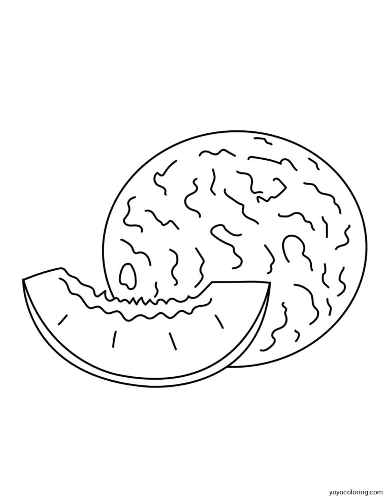 Melon Coloring Pages ᗎ Coloring book – Coloring Template