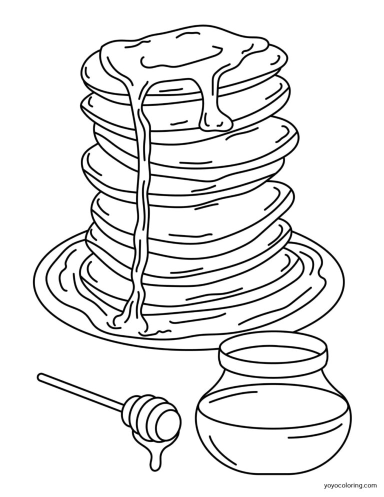 Pancake Coloring Pages ᗎ Libro para colorear – Plantilla para colorear