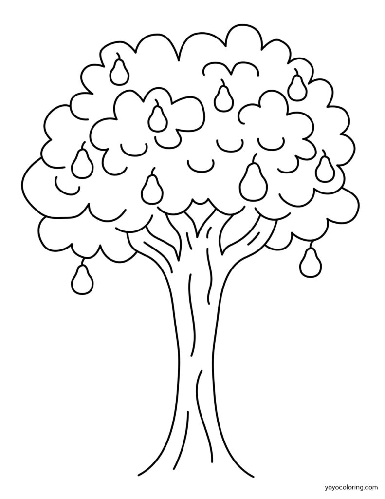 Pear Tree Coloring Pages