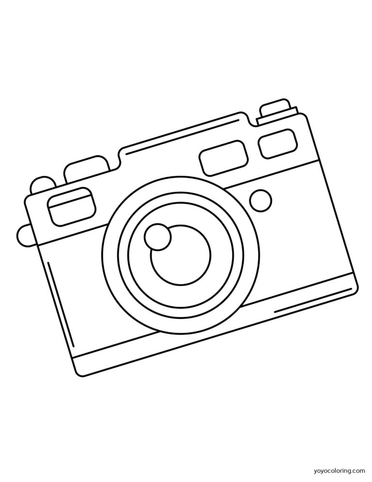 Photo camera Coloring Pages ᗎ Coloring book – Coloring Template