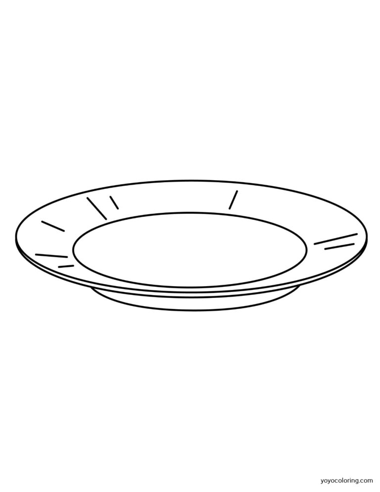 Plate Coloring Pages ᗎ Coloring book – Coloring Template