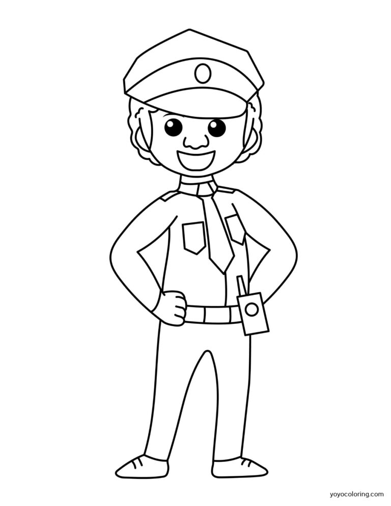 Policeman Coloring Pages ᗎ Coloring book – Coloring Template