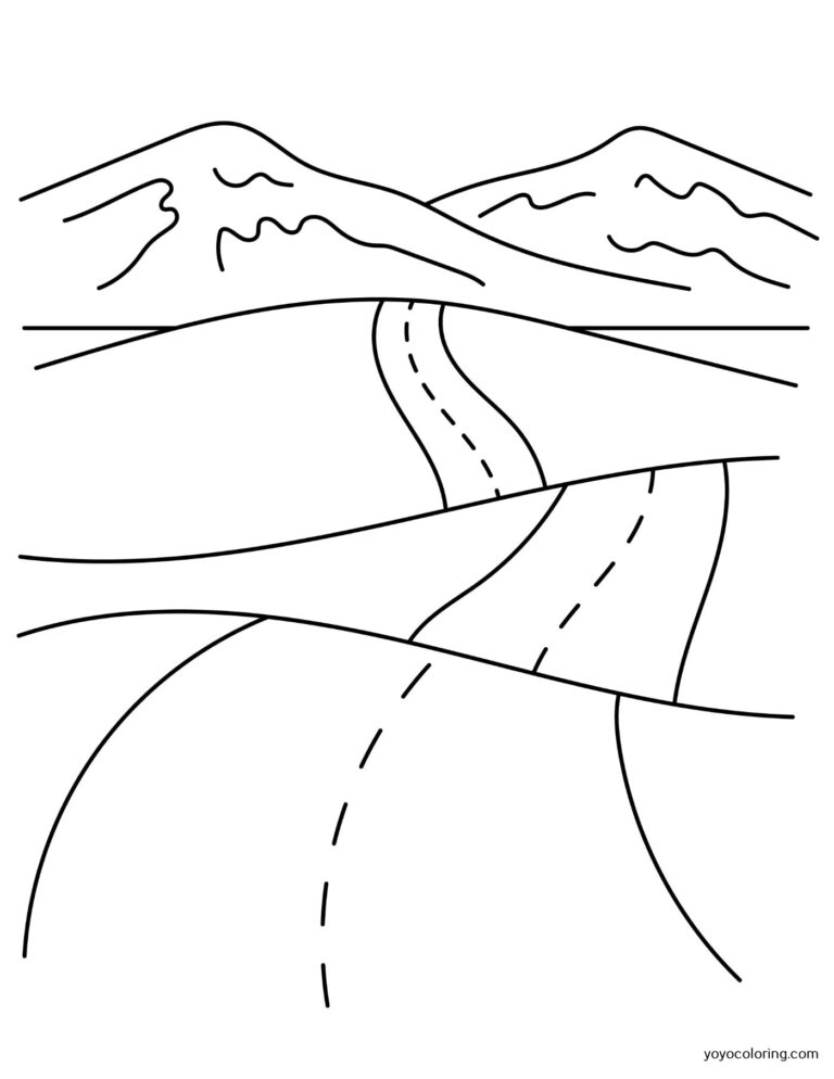 Road Coloring Pages ᗎ Coloring book – Coloring Template