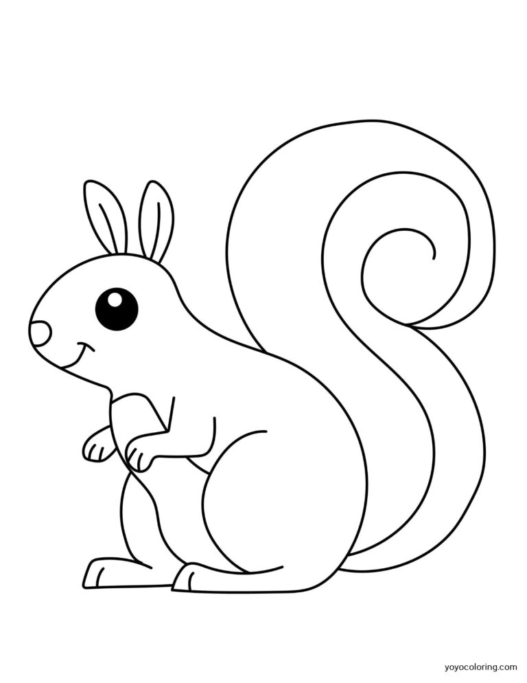 Squirrel Coloring Pages ᗎ Coloring book – Coloring Template