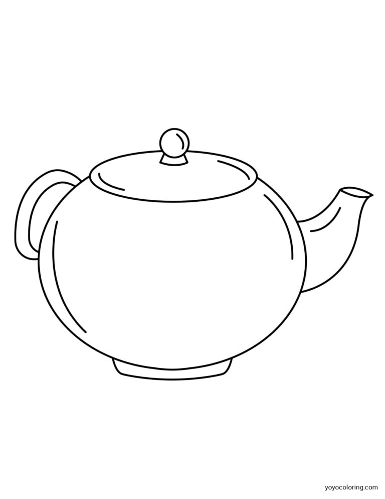 Teapot Coloring Pages ᗎ Coloring book – Coloring Template