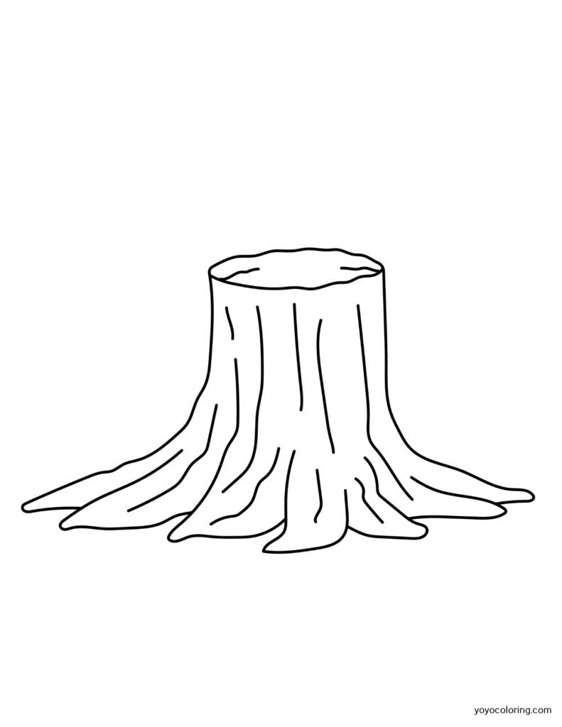 Tree Stump Coloring Pages