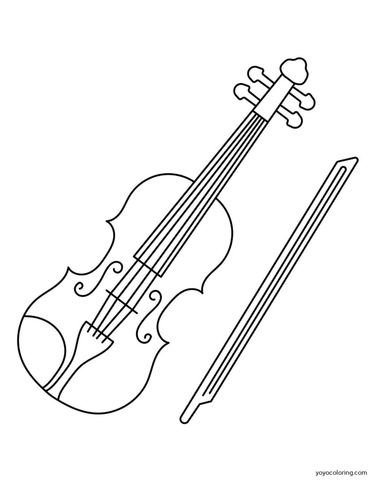 Violin Coloring Pages ᗎ Libro para colorear – Plantilla para colorear