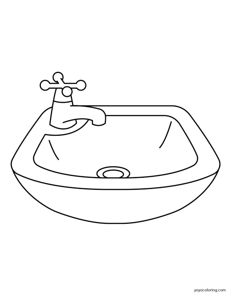 Wash basin Coloring Pages ᗎ Coloring book – Coloring Template